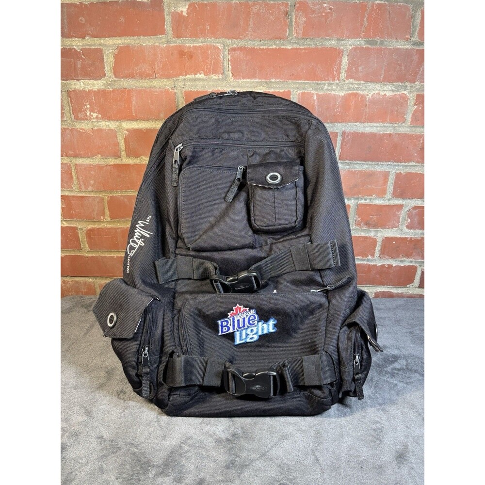 Y2k Burton Shaun White Collection Backpack Black Labatt Blue Light Logo Rare